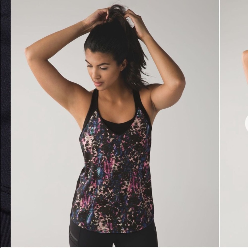 LULULEMON Breezy Singlet Floral Sport Black 8